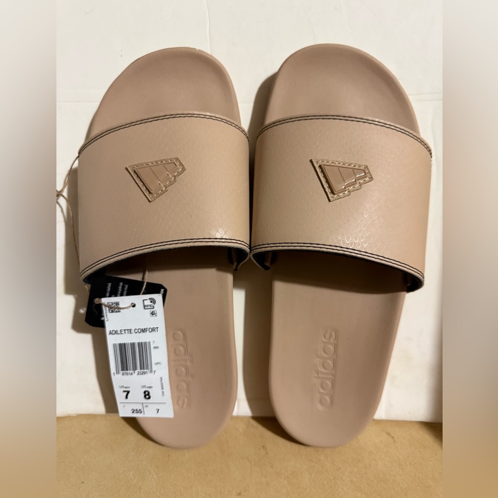 Adidas Tan Adilette Comfort Slides